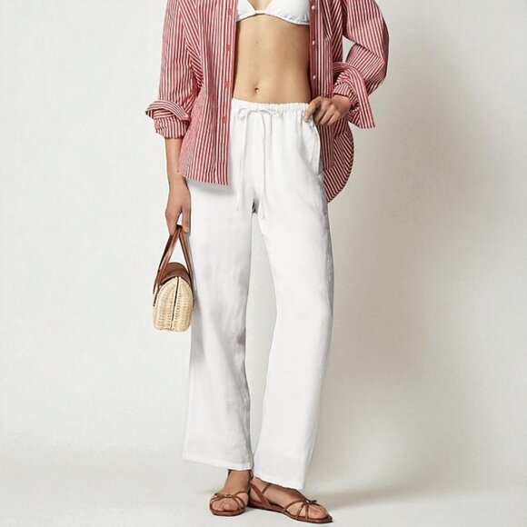 J. Crew New Soleil pant in linen Size M - Picture 1 of 10